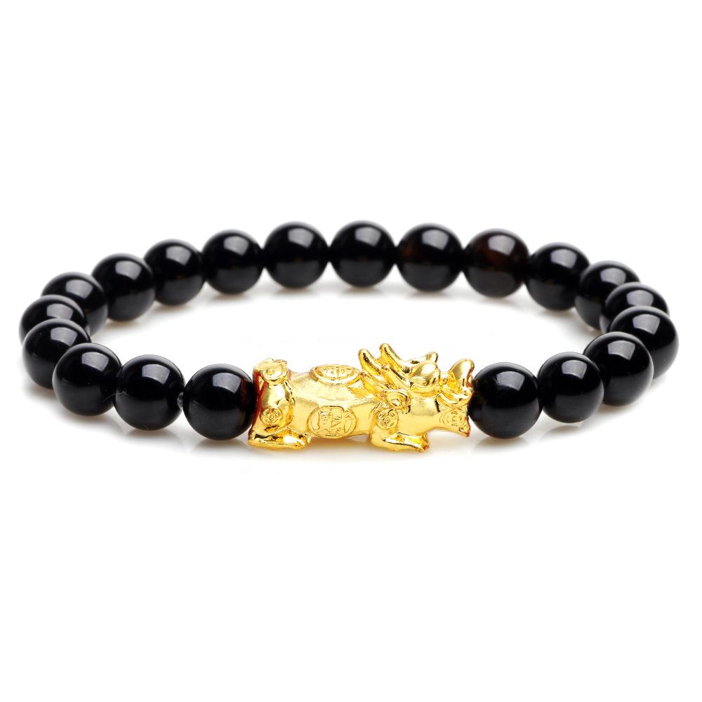 Obsidian Bracelet-Black Obsidian Wealth Pixiu - FengshuiGallary