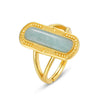Peace Shield Jade 925 Silver 10K Gold Plated Ring - FengshuiGallary