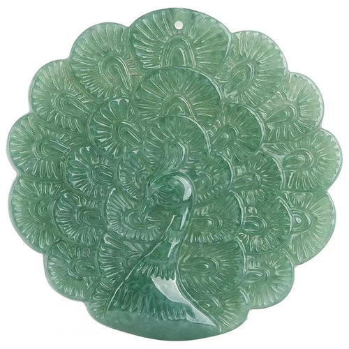 Peacock Grade A White Jade Pendant - FengshuiGallary