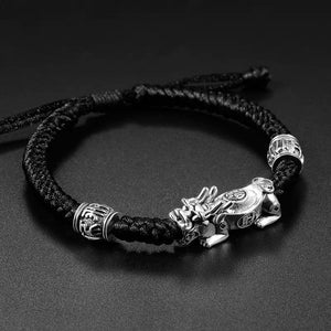 Pixiu Bracelet-Mantra Beads Black String - FengshuiGallary