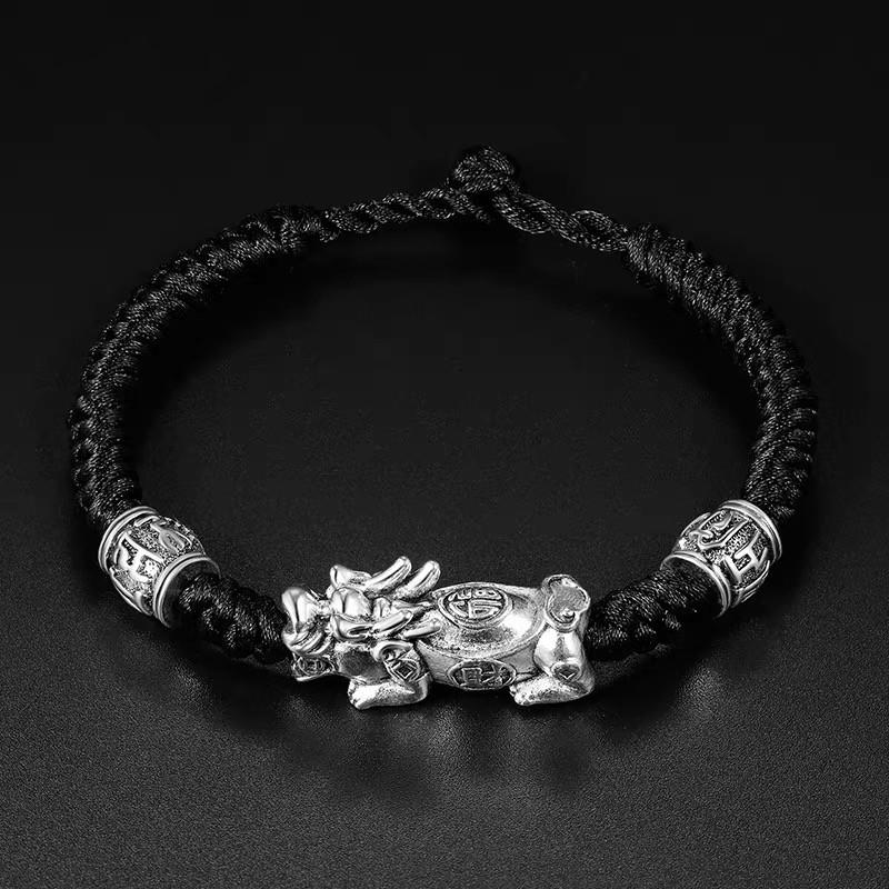 Pixiu Bracelet-Mantra Beads Black String - FengshuiGallary