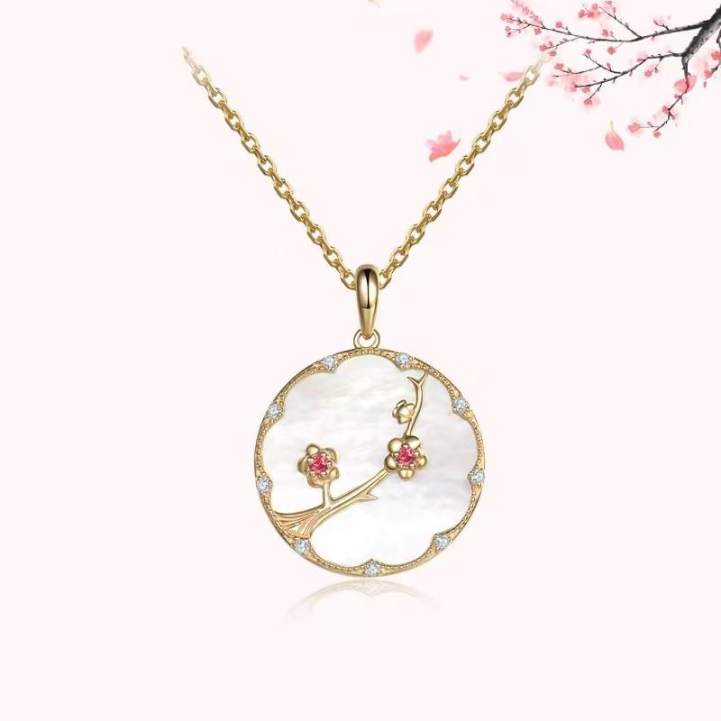 Plum Flower Pearl Wealth Pendant Necklace - FengshuiGallary