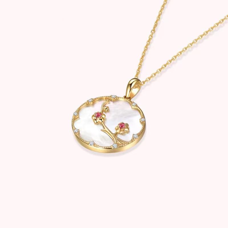 Plum Flower Pearl Wealth Pendant Necklace - FengshuiGallary