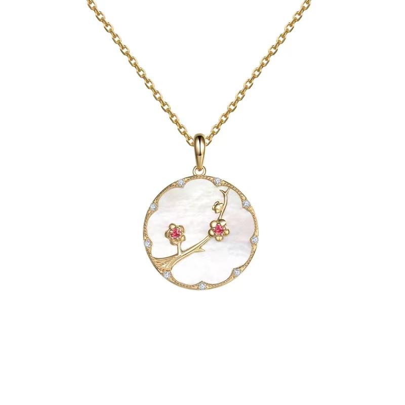 Plum Flower Pearl Wealth Pendant Necklace - FengshuiGallary