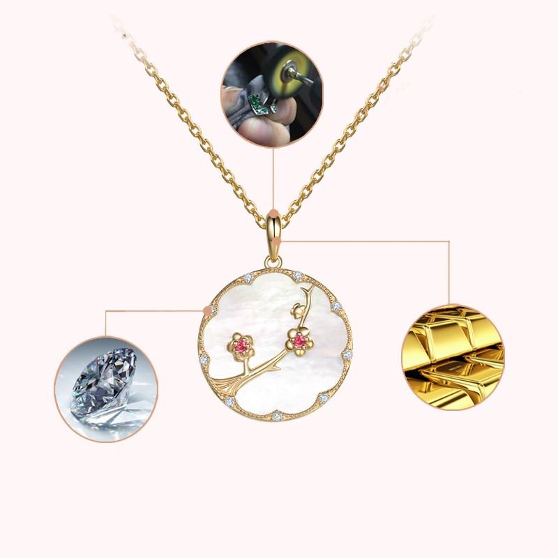 Plum Flower Pearl Wealth Pendant Necklace - FengshuiGallary