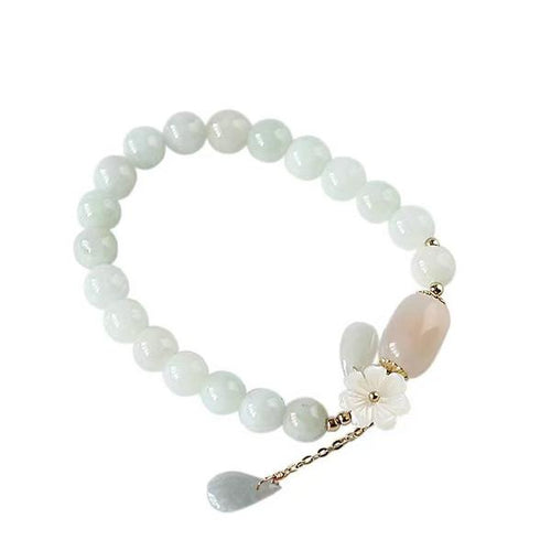 Plum Flower White Jade Bracelet - FengshuiGallary