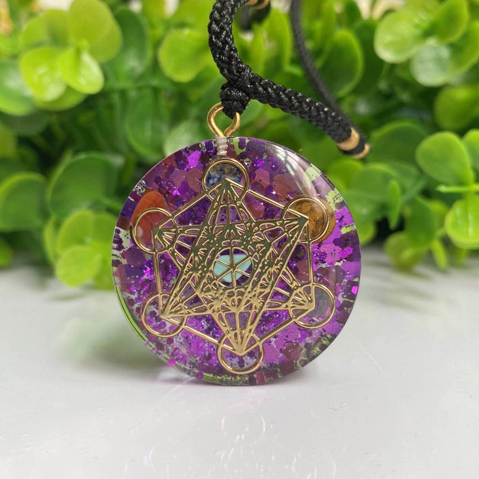 Purple Crystal 7 Chakra Energy Healing Pendant - FengshuiGallary