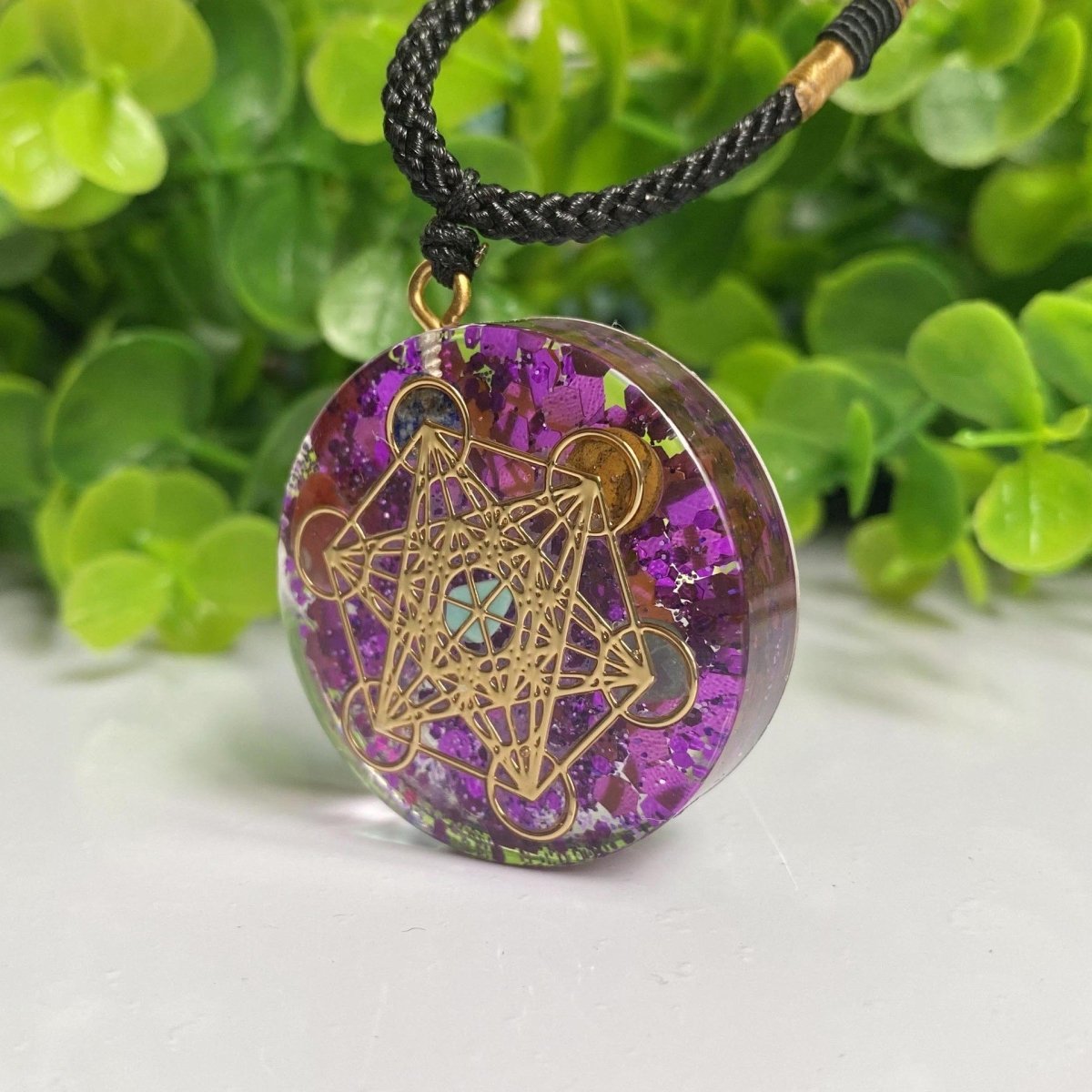 Purple Crystal 7 Chakra Energy Healing Pendant - FengshuiGallary