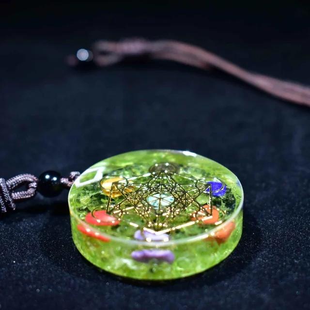 Rainbow Crystal Orgonite Chakra Reiki Healing Pendant Necklace - FengshuiGallary