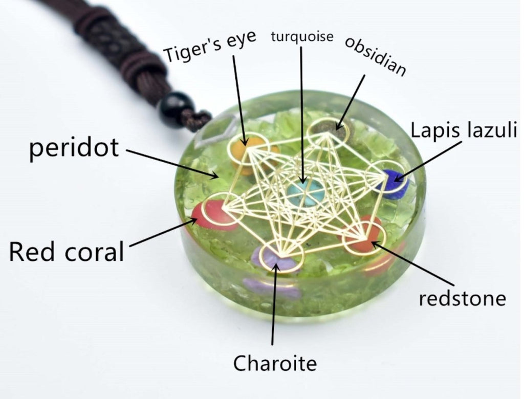 Rainbow Crystal Orgonite Chakra Reiki Healing Pendant Necklace - FengshuiGallary