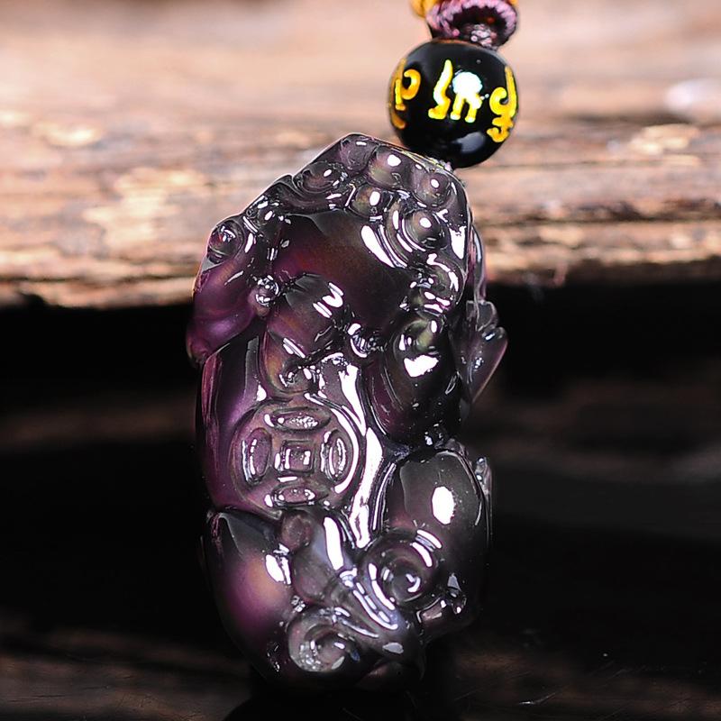 Rainbow Obsidian Pixiu Wealth Pendant - FengshuiGallary