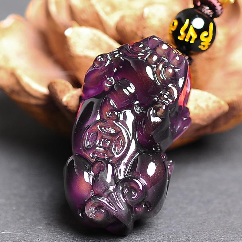 Rainbow Obsidian Pixiu Wealth Pendant - FengshuiGallary