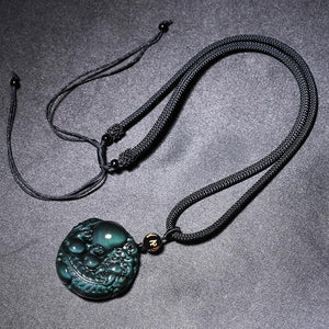 Rainbow Obsidian Pixiu Wealth Pendant Necklace - FengshuiGallary