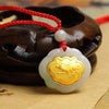 Rat-24k Gold 12 Chinese Zodiac Lucky Amulet White Jade Pendant Necklace - FengshuiGallary