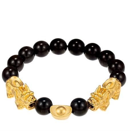 Red Agate Double Pixiu Ingots Wealth Bracelet - FengshuiGallary