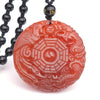 Red Agate Dragon & Phoenix Auspicious Pendant Beads Necklace - FengshuiGallary