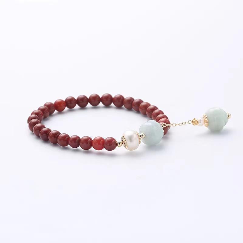 Red Agate Pearl Bracelet - FengshuiGallary