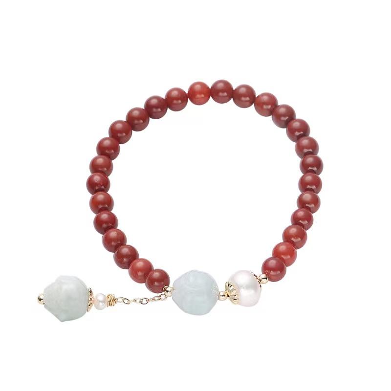 Red Agate Pearl Bracelet - FengshuiGallary