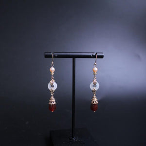 Red Agate Pearl Earrings - FengshuiGallary