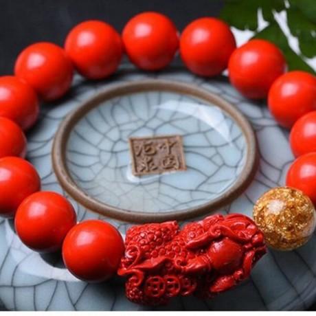 Red Cinnabar Double Pixiu Protection Bracelet(Dragon's Blood) - FengshuiGallary