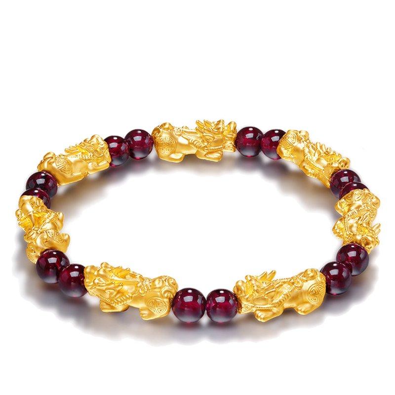 Red Garnet Lucky PiXiu Wealth Bracelet - FengshuiGallary