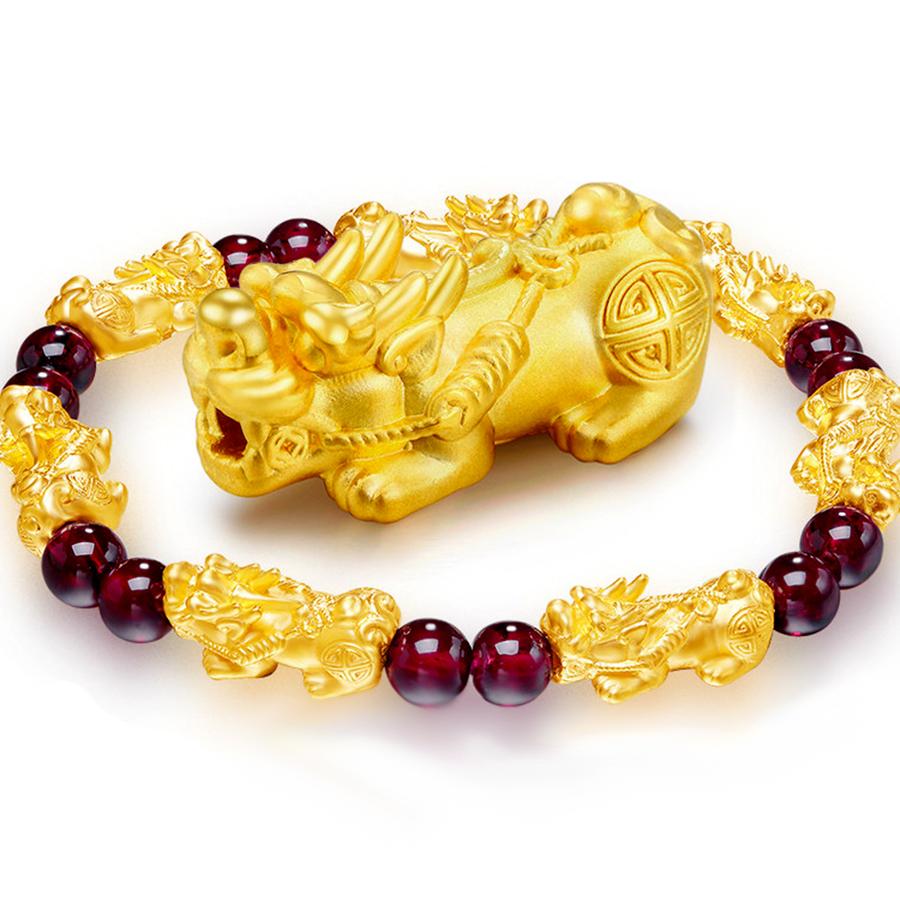 Red Garnet Lucky PiXiu Wealth Bracelet - FengshuiGallary
