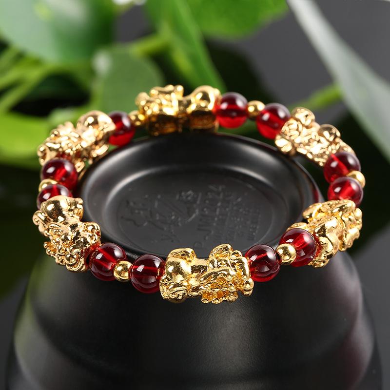 Red Garnet Lucky PiXiu Wealth Bracelet - FengshuiGallary