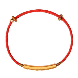 Red String Mantra Bar Bracelet-999 Silver - FengshuiGallary
