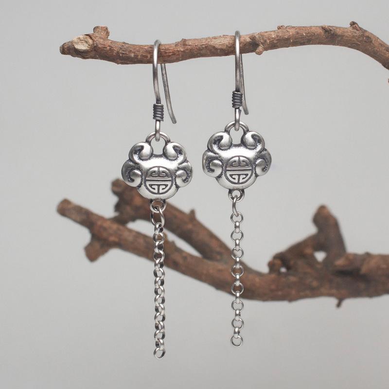 Ruyi Earrings-925 Silver Tassel - FengshuiGallary