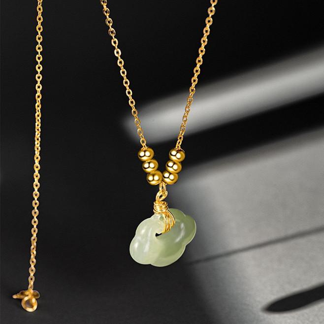 Ruyi Hetian Jade Pendant Necklace - FengshuiGallary
