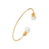 Serene Spirit Pearl 925 Silver Gold Plated Bangle - FengshuiGallary