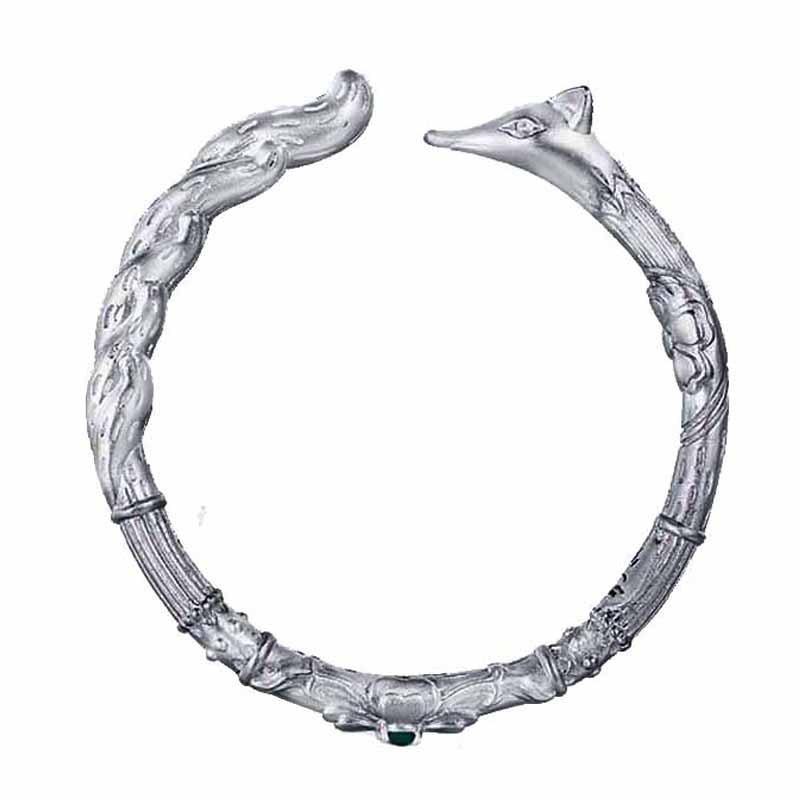 Silver Feng Shui Fox Protection Bangle - FengshuiGallary