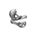 Silver Koi Fish Vintage Ring - FengshuiGallary