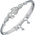Silver Pixiu Double Bells Wealth Bracelet - FengshuiGallary