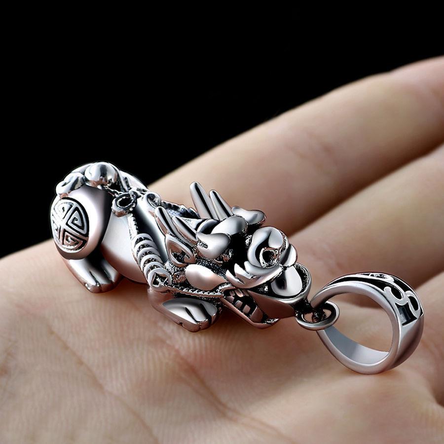 Silver Pixiu Lucky Pendant Necklace - FengshuiGallary