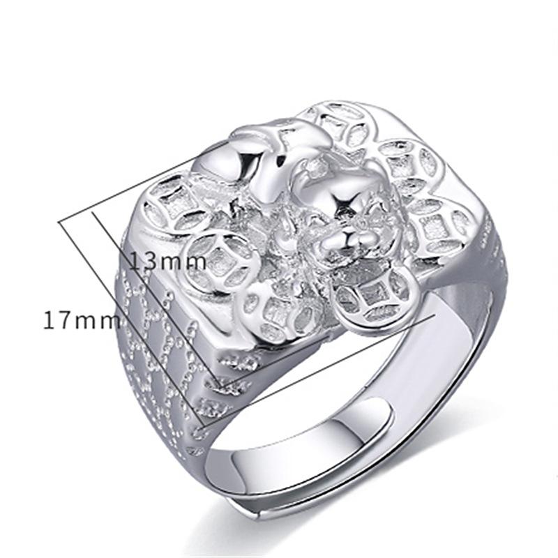 Silver Pixiu Wealth Ring(Adjustable) - FengshuiGallary