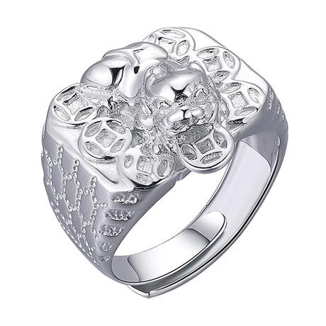 Silver Pixiu Wealth Ring(Adjustable) - FengshuiGallary