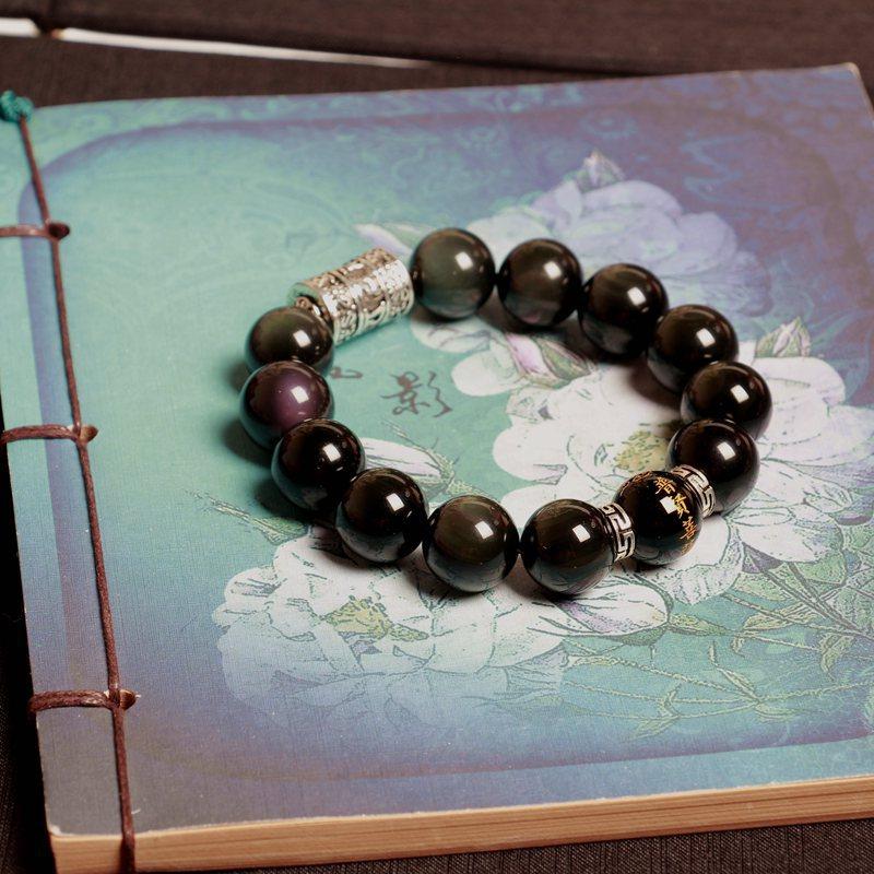 Six True Words Mantra Bracelet-Buddha Silver Bar - FengshuiGallary