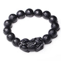Six Words Pixiu Wealth Mantra Obsidian Bracelet - FengshuiGallary