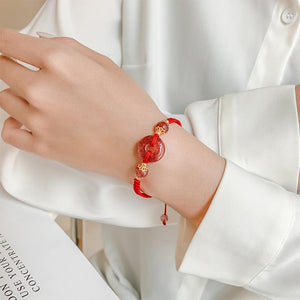 Strawberry Crystal Charm Lucky Rope Women Bracelet - FengshuiGallary