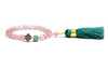 Strawberry Crystal Green Agate Beads Tassel Bracelet - FengshuiGallary