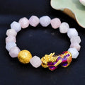 Strawberry Crystal Mantra Bead Pixiu Wealth Bracelet - FengshuiGallary