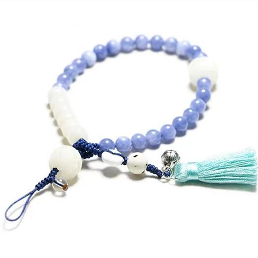Strawburry Crystal Bodhi Beads Lotus Lucky Bracelet Cell Phone Chain - FengshuiGallary