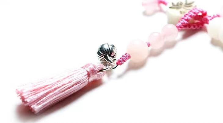Strawburry Crystal Bodhi Beads Lotus Lucky Bracelet Cell Phone Chain - FengshuiGallary