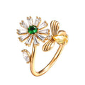 Sunflower Zircon Feng Shui Lucky Ring - FengshuiGallary