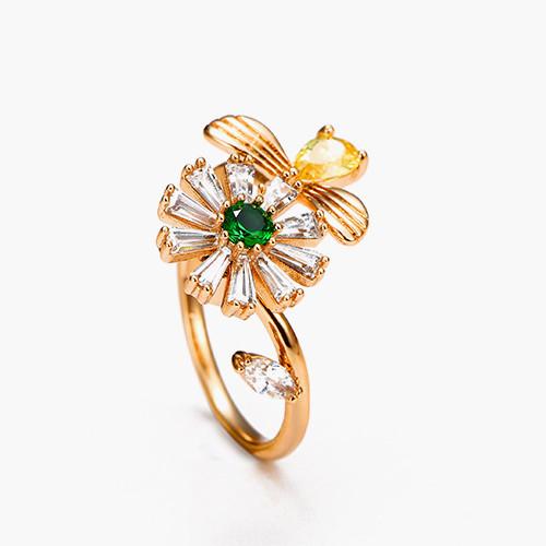 Sunflower Zircon Feng Shui Lucky Ring - FengshuiGallary