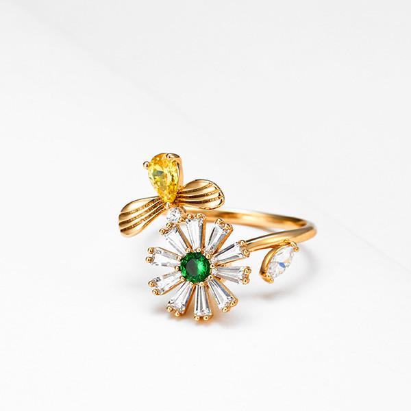 Sunflower Zircon Feng Shui Lucky Ring - FengshuiGallary