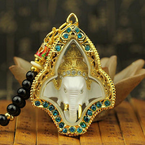 Thai Amulet Lord Ganesha Elephant Pendant Necklace - FengshuiGallary