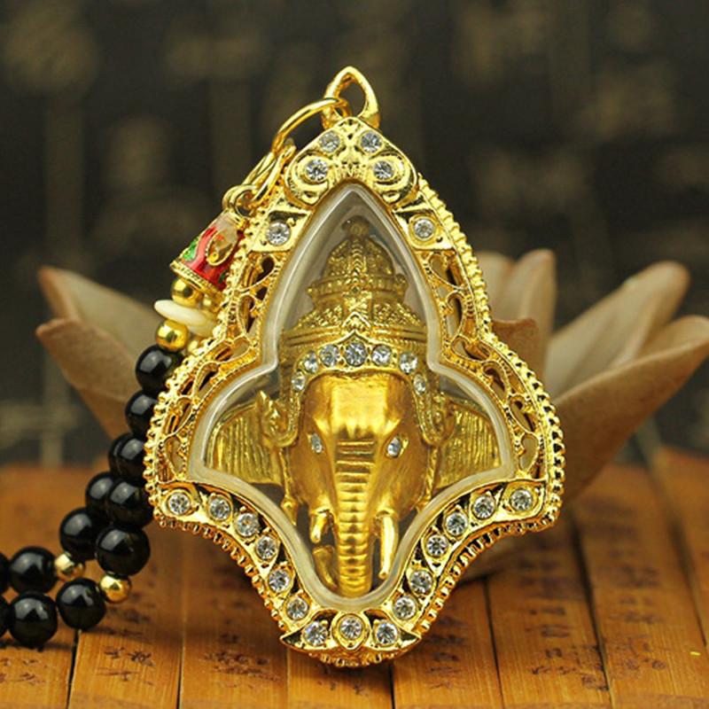 Thai Amulet Lord Ganesha Elephant Pendant Necklace