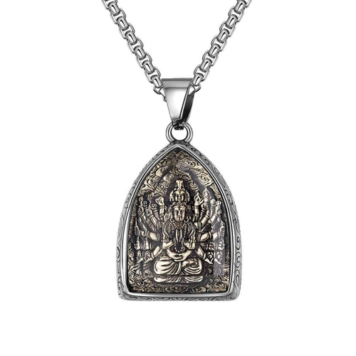 Thousand Hands Bodhha Titanium Pendant - FengshuiGallary